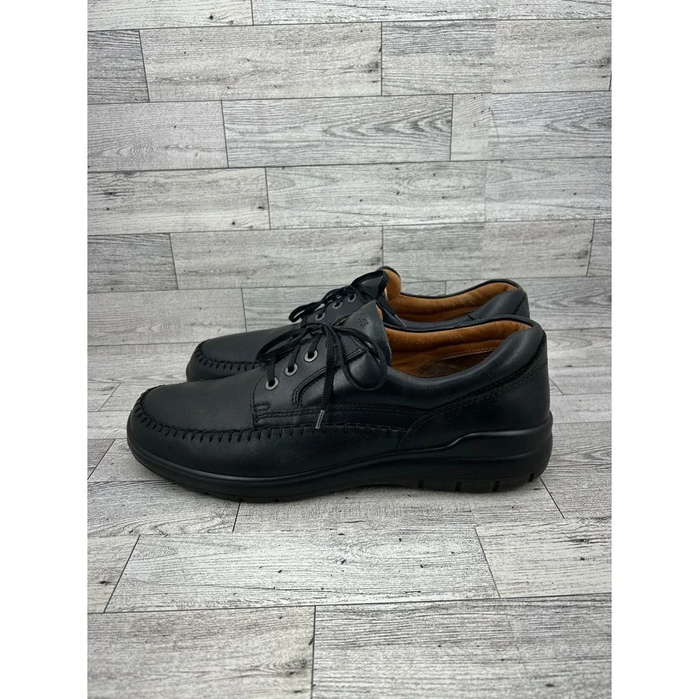 ECCO Black Leather Lace Up Comfort System Dress Shoes Men‎ Size EU 44 US 10.5
